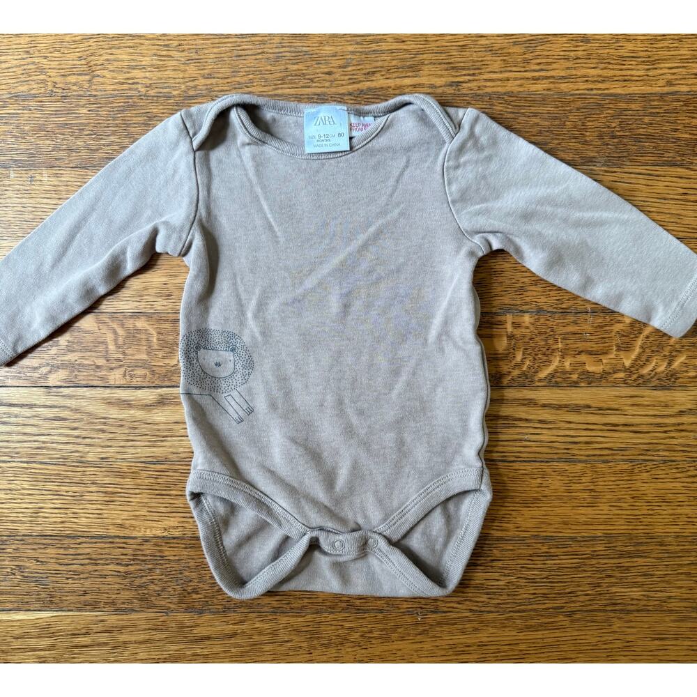 Zara Beige Lion Bodysuit Size 9-12 Months